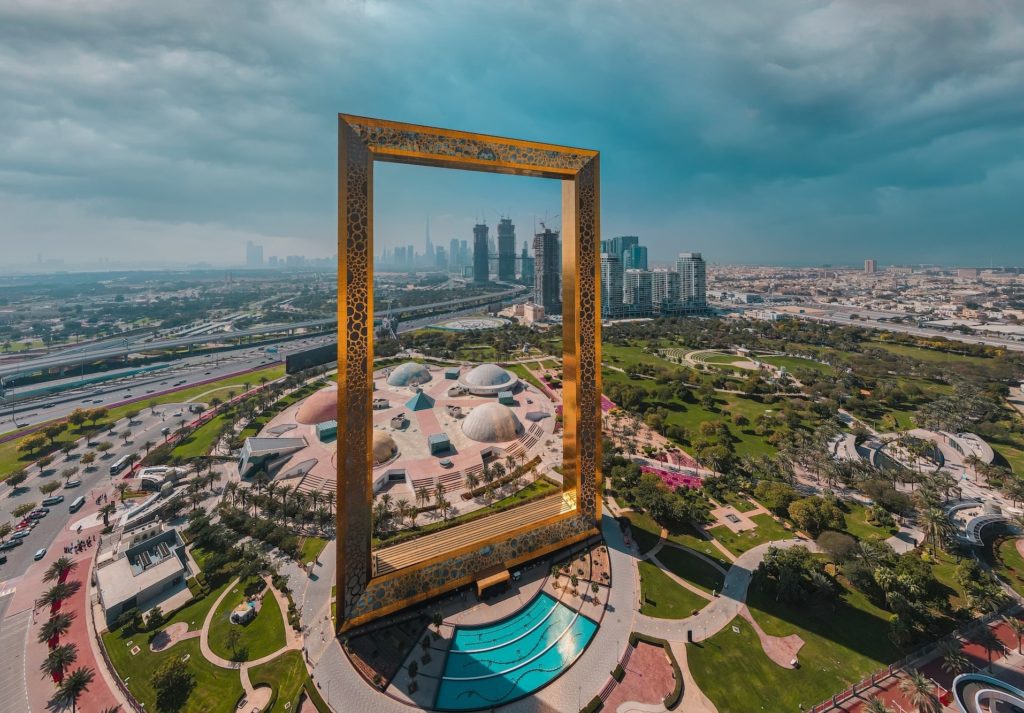 aerial view of dubai